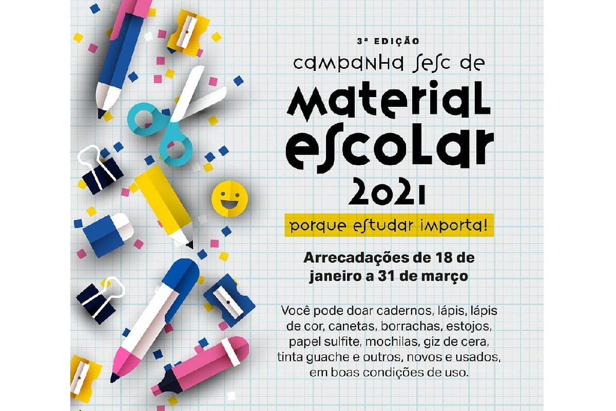 Campanha "Sesc de Material Escolar – Porque Estudar Importa" chega a 3ª Edição