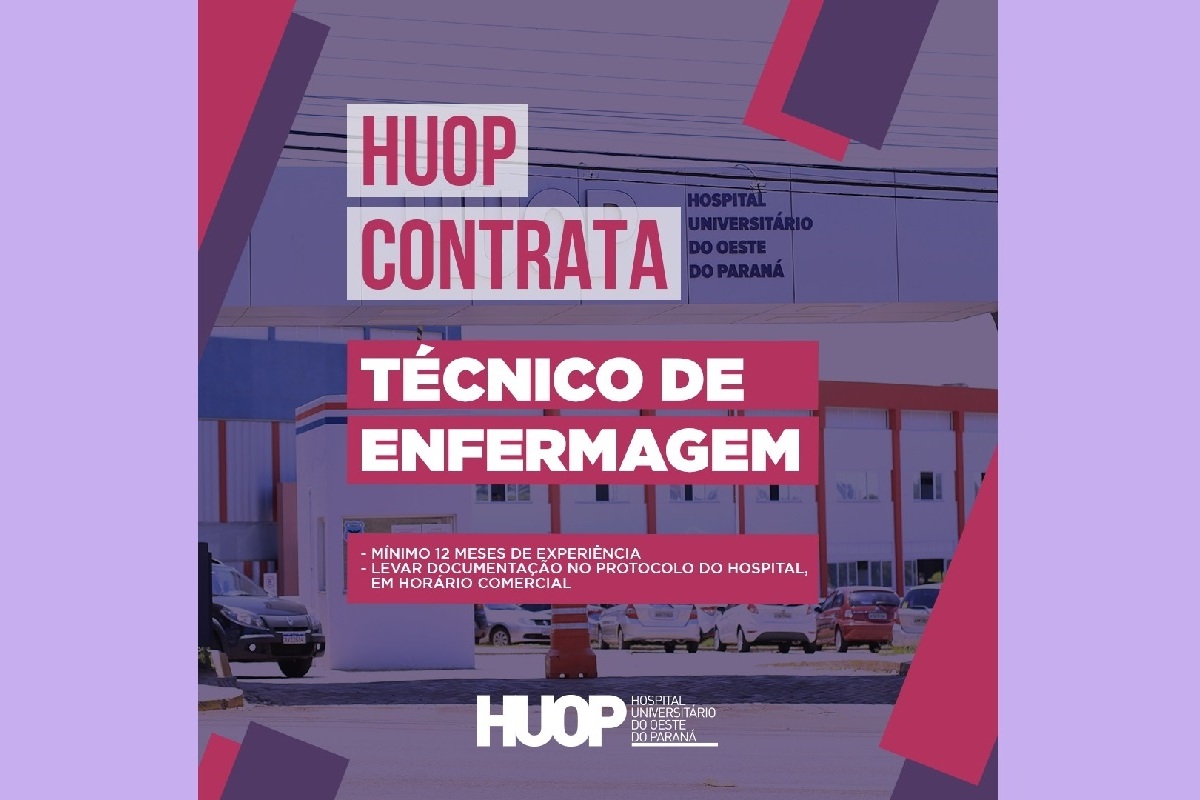 Huop contrata técnicos de enfermagem