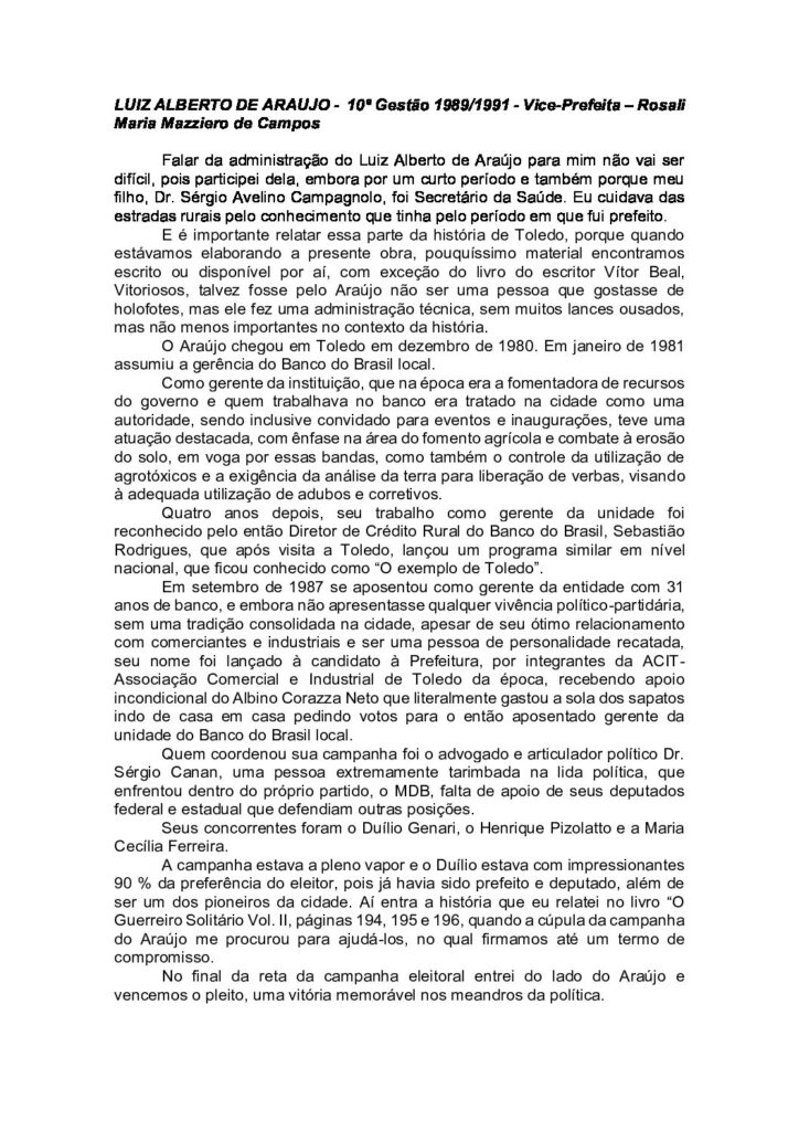 Morre ex-prefeito Luiz Alberto de Araújo