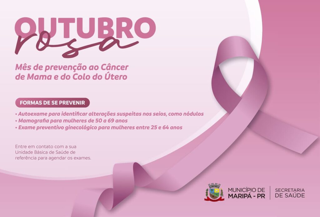 Outubro Rosa vai reforçar formas de prevenção ao câncer de mama e do colo do útero em Maripá