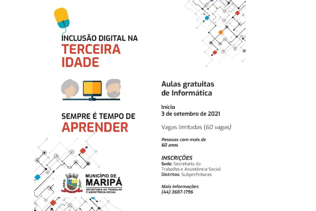 Projeto de Inclusão Digital na Terceira Idade está com inscrições abertas em Maripá