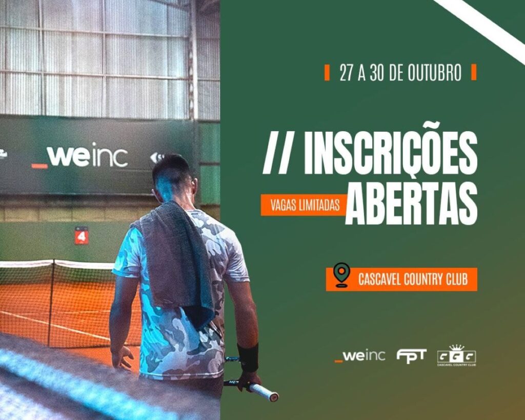Maior torneio de tênis da região Oeste está com as inscrições abertas