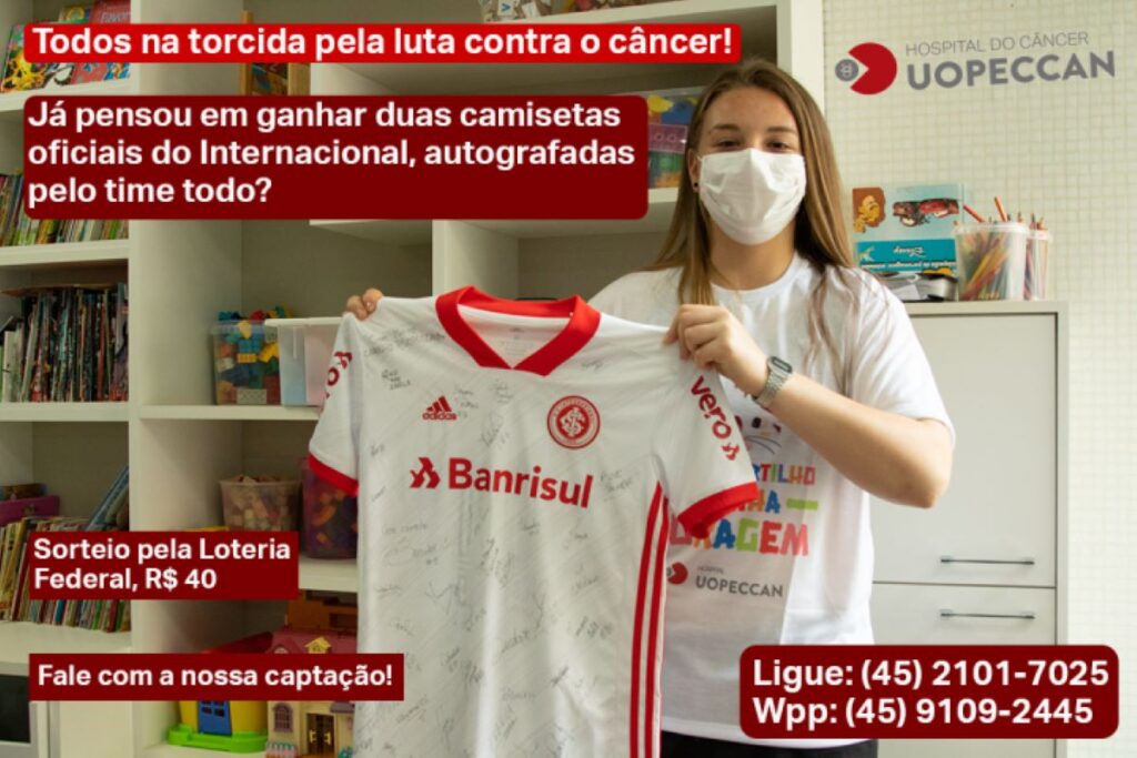 Ação Entre Amigos: concorra a 2 camisetas autografadas pelo Internacional e ajude a Uopeccan