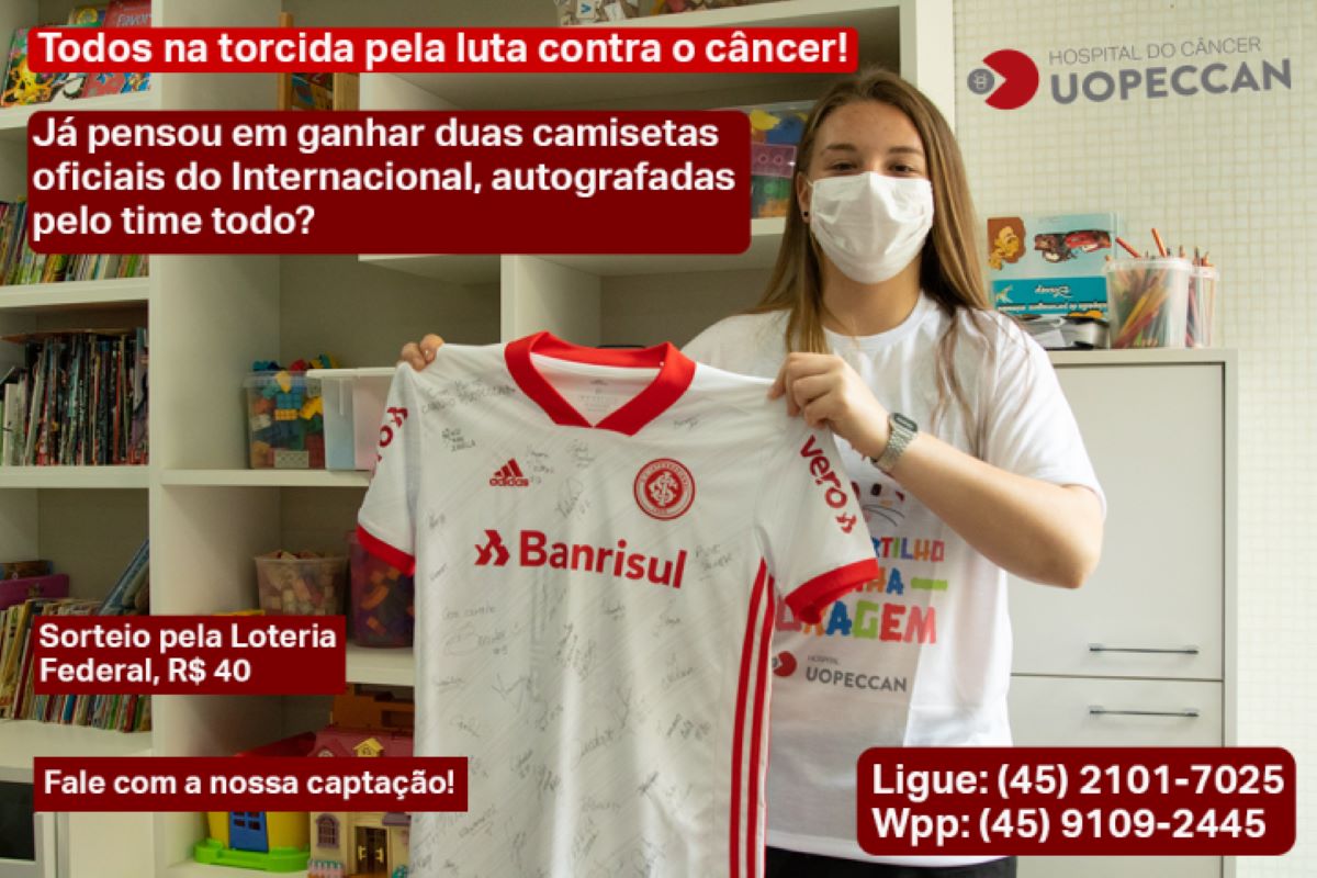 Ação Entre Amigos: concorra a 2 camisetas autografadas pelo Internacional e ajude a Uopeccan