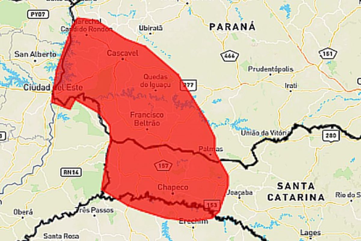 GRANDE PERIGO: Risco de chuvas intensas colocam Toledo e região em Alerta Vermelho