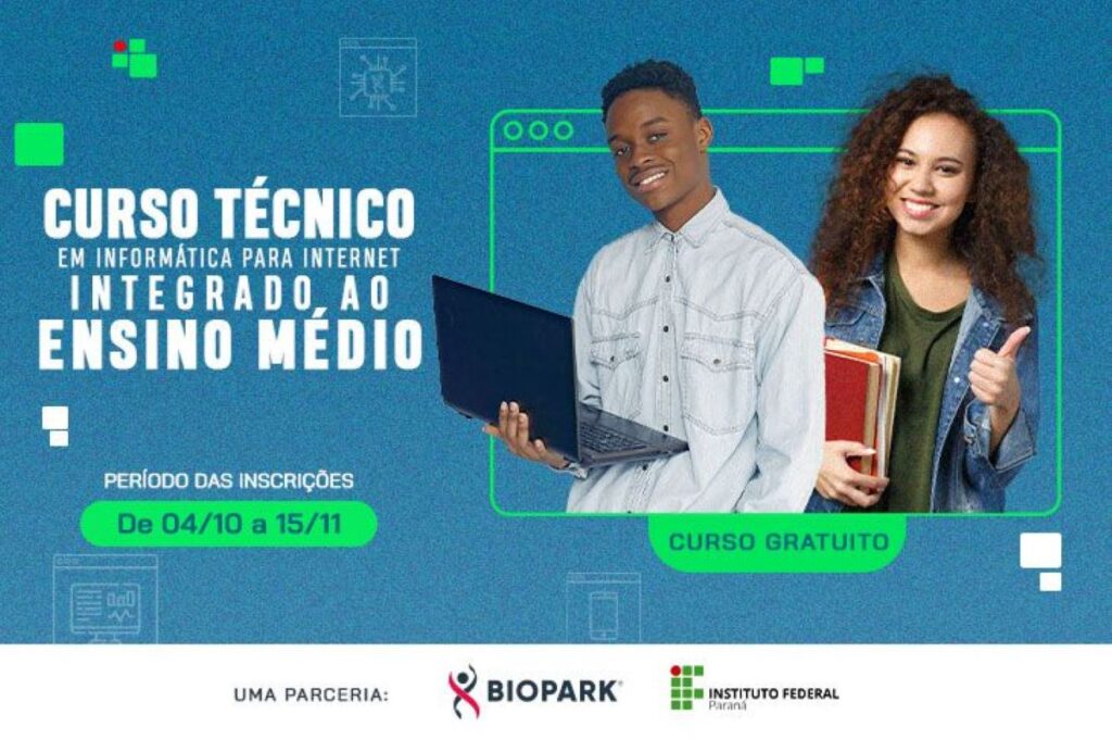 Inscrições para o Ensino Médio Integrado IFPR e Biopark são prorrogadas