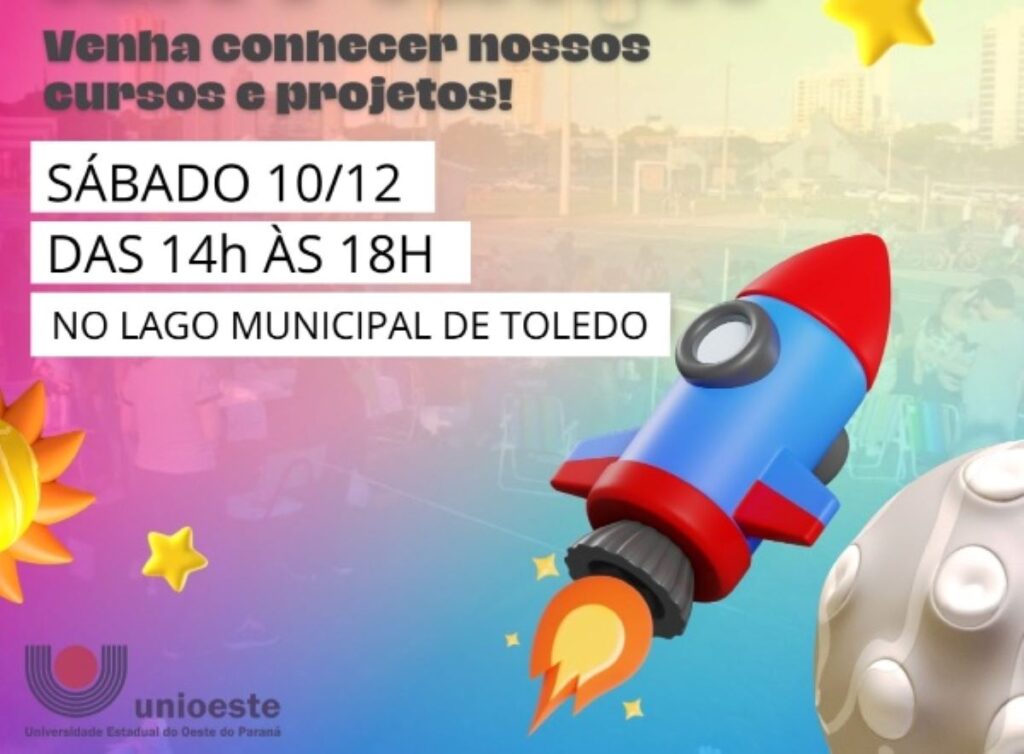 Em Toledo, projeto Ciência na Praça divulga o Vestibular 2023 da Unioeste no sábado