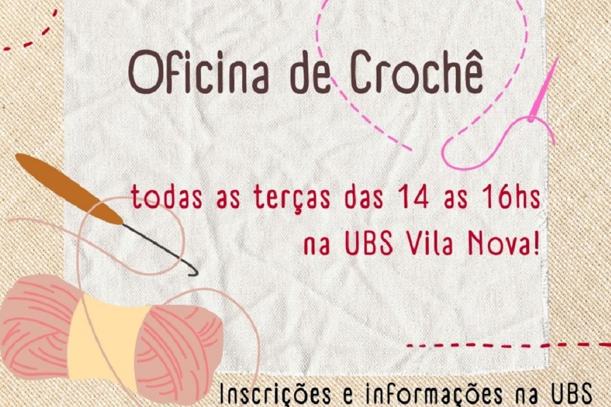 Saúde mental ponto a ponto: UBS Vila Nova inicia amanhã (16) oficina de crochê