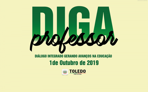 II DIGA PROFESSOR acontecerá dia 1º de outubro