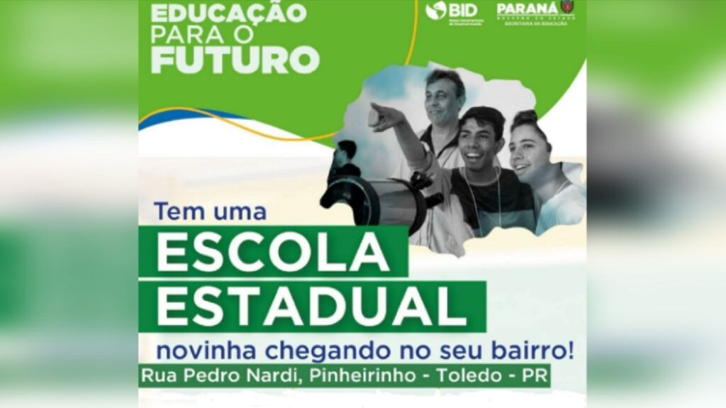 'Educação para o Futuro': Participe da consulta pública sobre nova escola estadual que será construída em Toledo