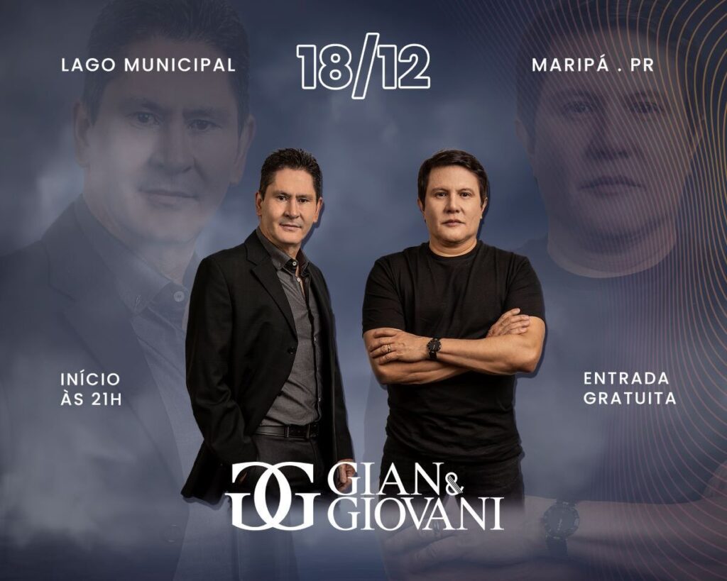 Um Show de Natal: Maripá terá show gratuito com Gian e Giovani no dia 18