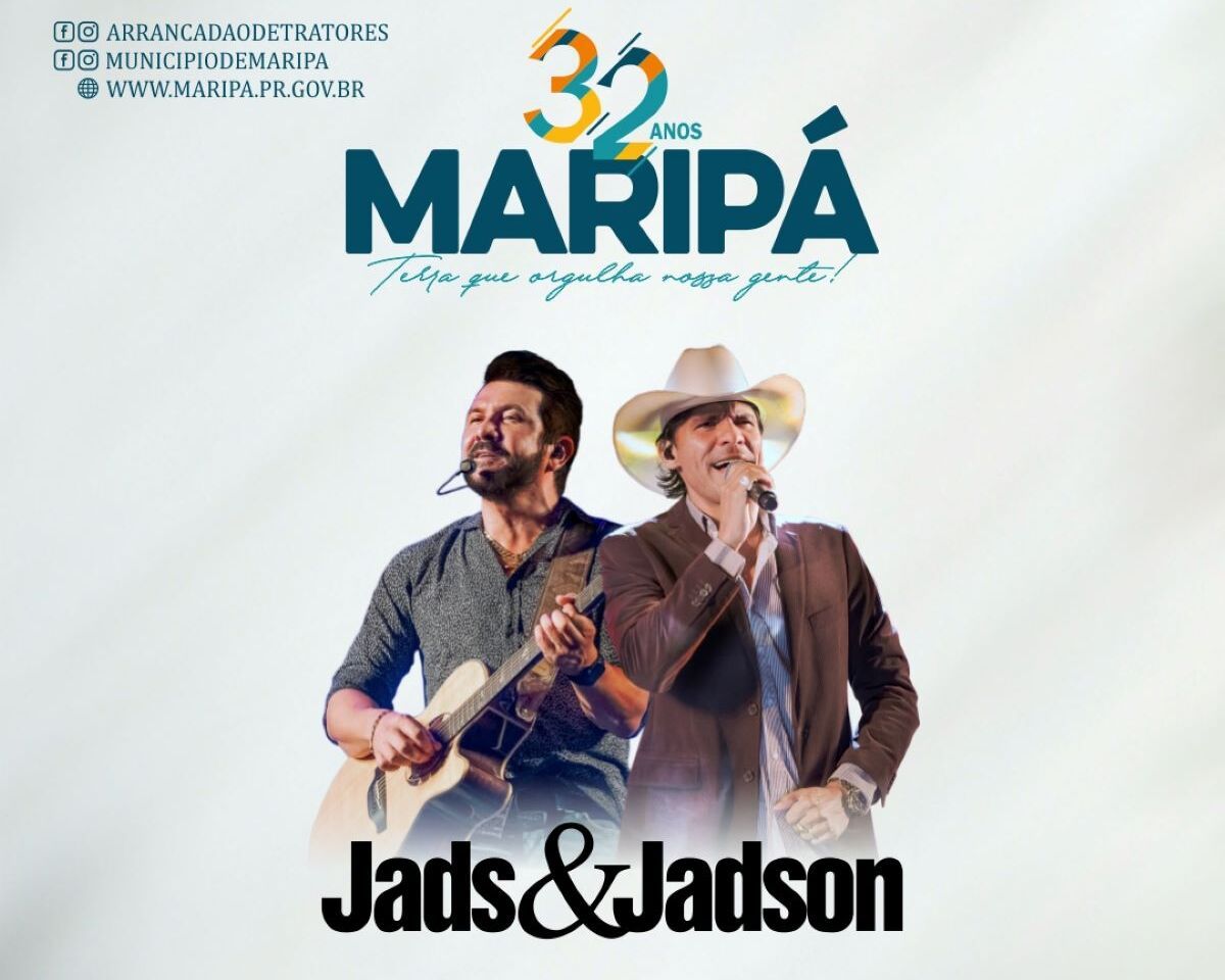 Show com Jads & Jadson acontece neste sábado (23) em Maripá, com entrada gratuita
