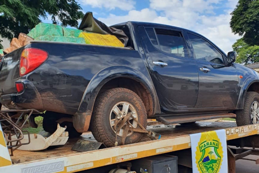 Em Toledo, PM apreende caminhonete e 1,2 tonelada de maconha