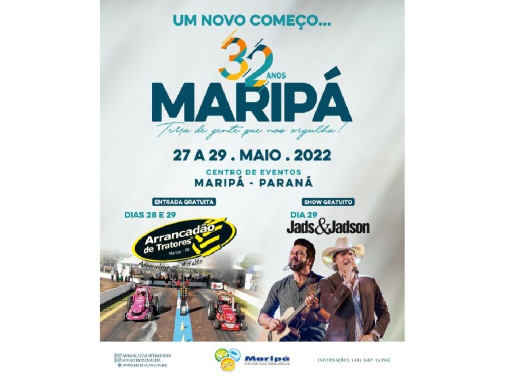 Maripá divulga nova data do evento em comemoração aos 32 anos da cidade