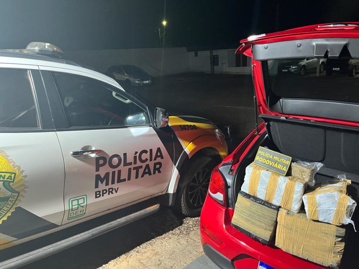 Morador de Toledo é preso na PR-180 transportando 50 kg de maconha