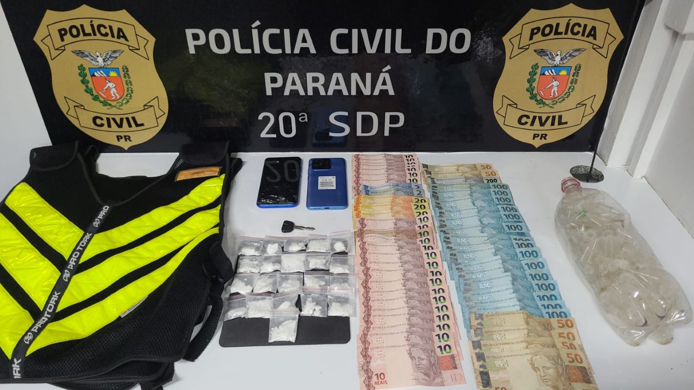 Disfarçado de mototaxista, homem promove delivery de cocaína em Toledo e é preso pela Polícia Civil