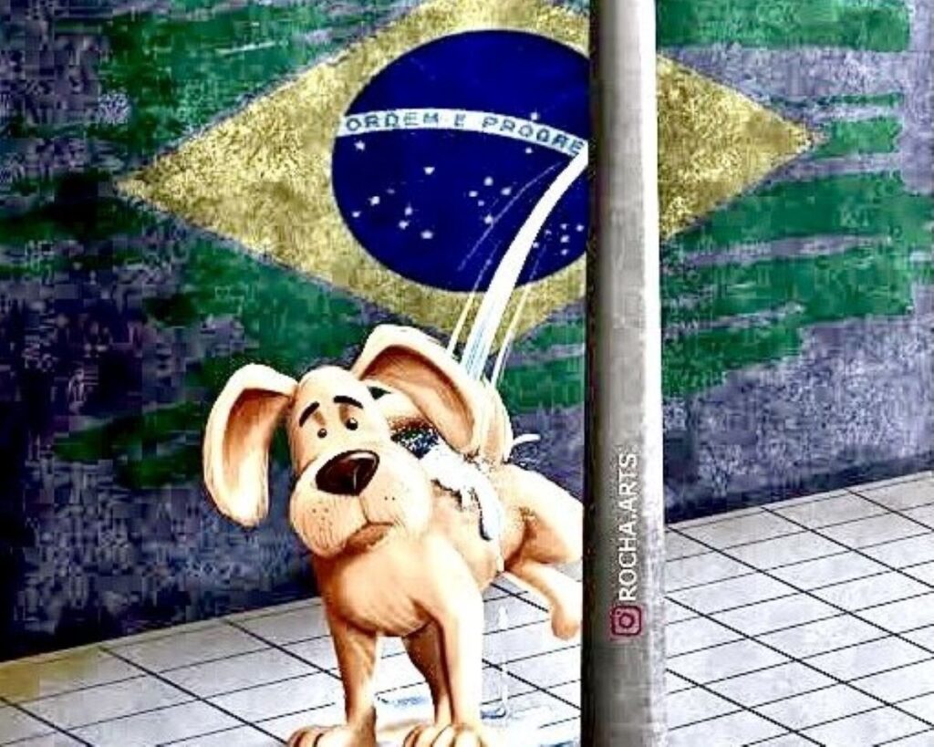 É o “rabo abanando o gato e o poste mijando no cachorro”!