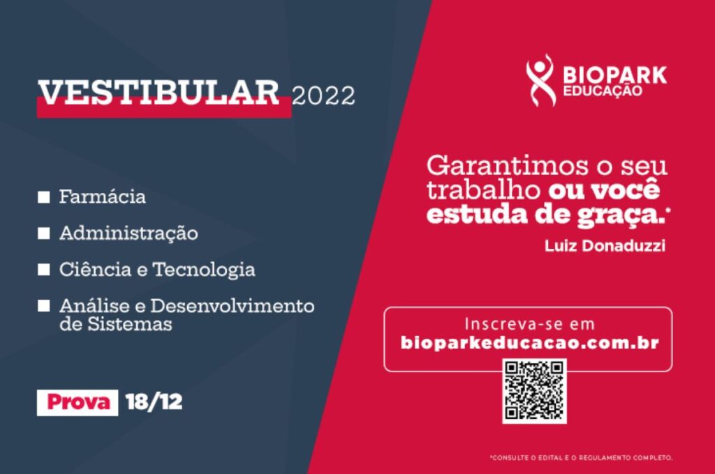 Vestibular 2022 do Biopark Educação tem forte apelo à empregabilidade